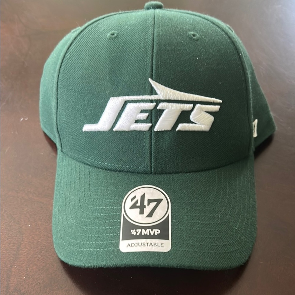 47 Brand Green Jets Cap with White Logo